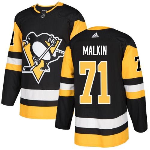 Adidas Penguins #71 Evgeni Malkin Black Home Authentic Stitched Youth NHL Jersey - Click Image to Close